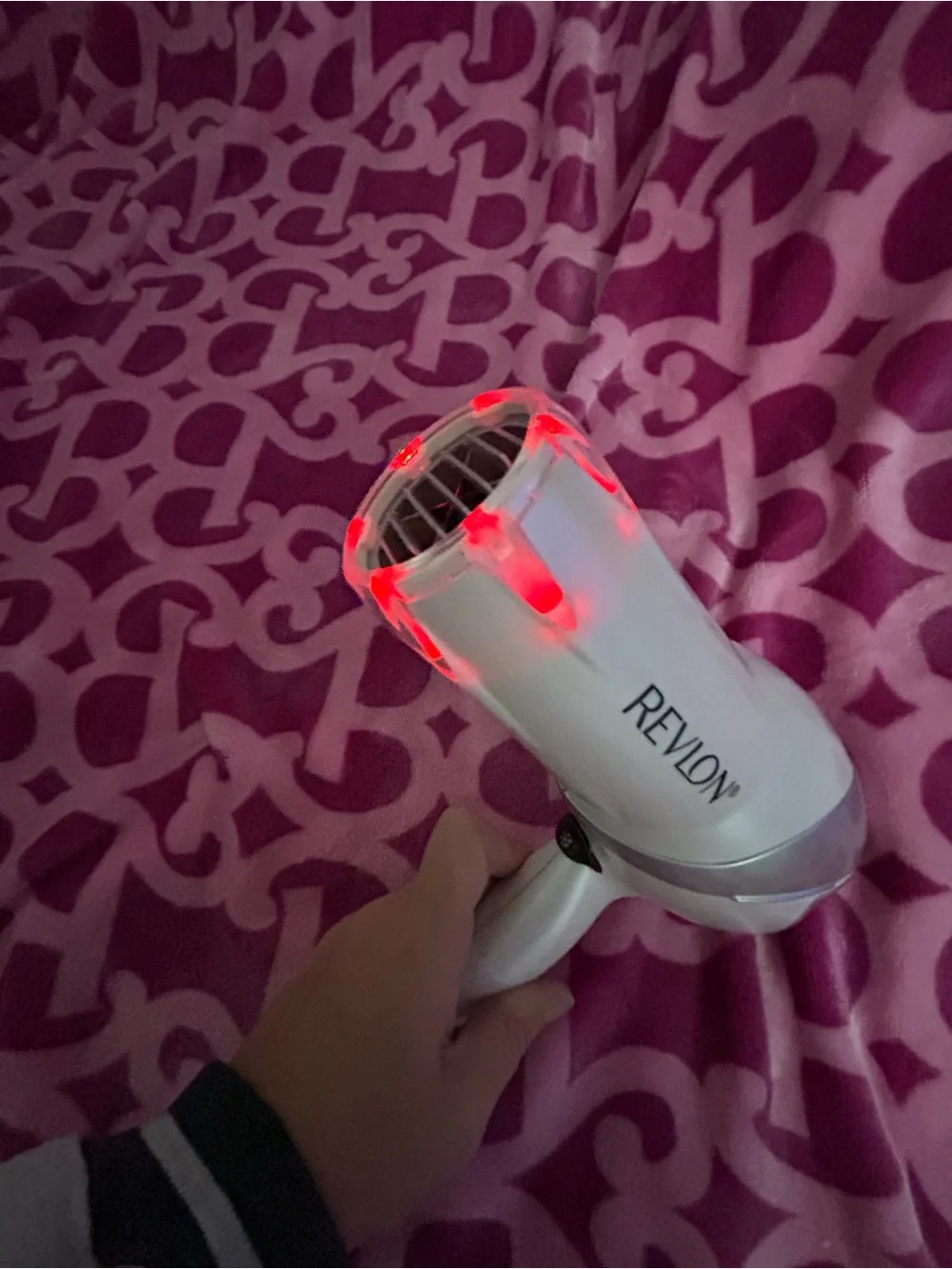 Revlon White Hair Dryer with Red Light Accents